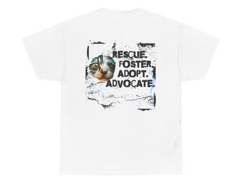 Animal Rescue Unisex Heavy Cotton Tee - Miłośnik kotów i psów Bądź ich głosem Adoptuj opiekuna zastępczego, Koszulka z prawami zwierząt, Miłośnik zwierząt, Koszulka z nadrukiem