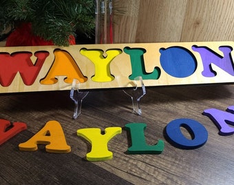 Custom Wooden Name Puzzle, Wooden Puzzle, Name Gift, Name Puzzle, Christmas Gift, Birthday Gift