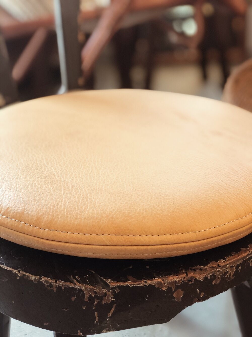 Round Leather Seat Cushion for Stool - Bed Bath & Beyond - 31733956