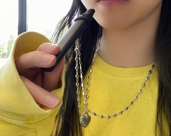 Soporte de Vape antipérdida en forma de corazón para Juul Vuse Stlth, cadena de dispositivo Vape de acero inoxidable, collar de Vape de moda, accesorio de cordón Vape