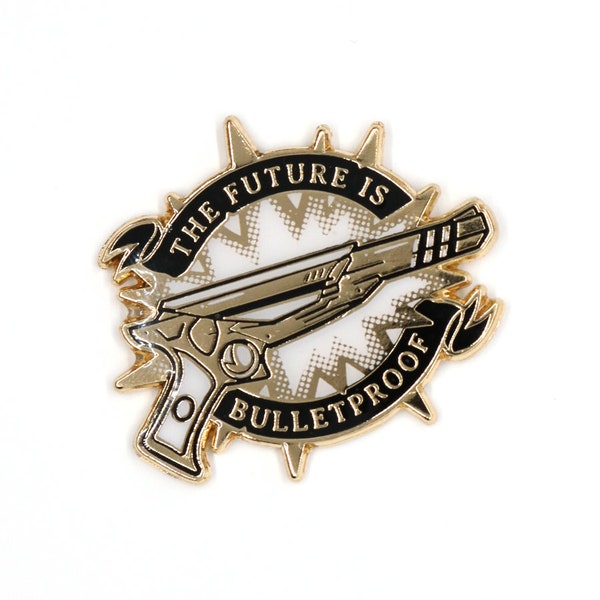 The Future is Bulletproof MCR Enamel Pin