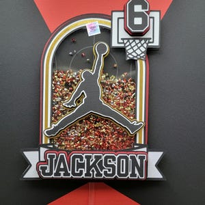 Basketball themed cake topper, jordan cake topper, air jordan cake topper