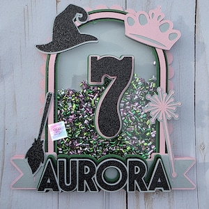 Wicked inspired shaker cake topper, Witches theme birthday party, Sister witches cake topper, Wicked party decor