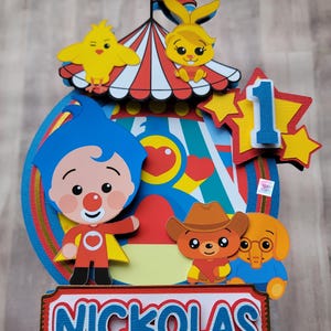 Plim Plim cake topper, payasito plim plim, circus themed cake topper