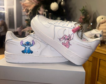 Stitch and angel custom air force 1s custom made hand painted