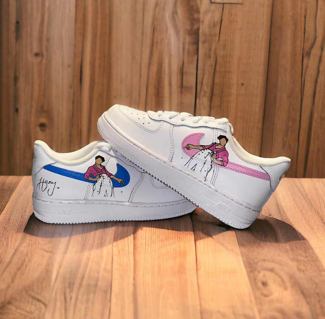 Painted Shoes Nike Air Force Harry Styles One Direction Custom