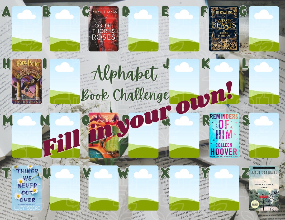 ABC / Alphabet Reading Challenge Template Etsy ABC / Alphabet Reading Challenge Template Etsy