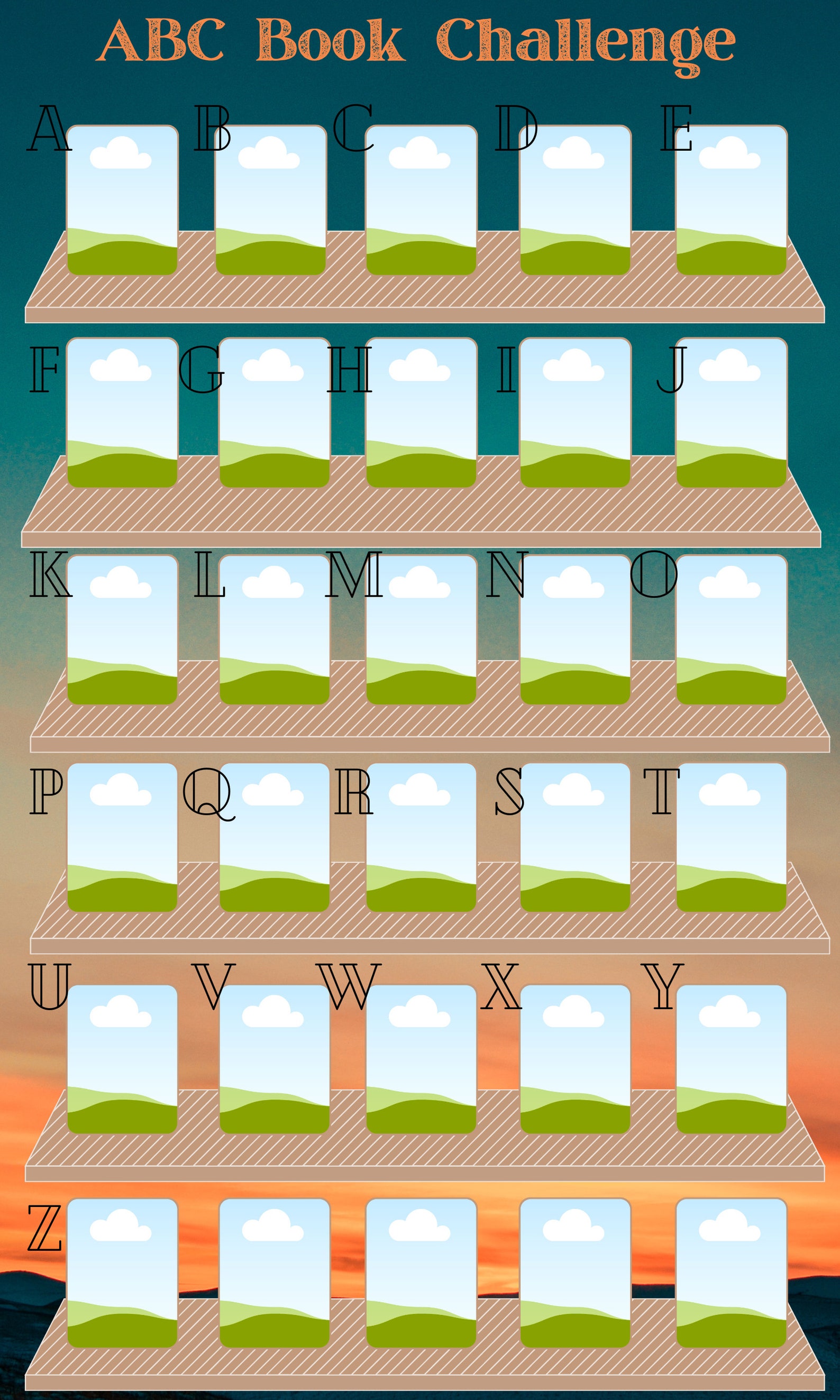 ABC / Alphabet Reading Challenge Template Etsy ABC / Alphabet Reading Challenge Template Etsy