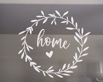 Fenstersticker/ Aufkleber Kranz "Home"
