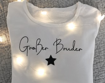 Großer Bruder/ Langarmshirt weiß/ Schwangerschaftsankündigung/ Geschenkidee/ Shirt