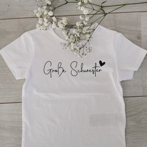 Große Schwester / Weiß/ Geschenkidee/ Schwangerschaftsankündigung/Shirt Bild 3