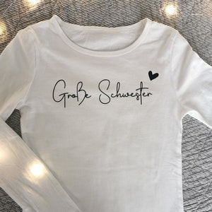 Große Schwester / Weiß/ Geschenkidee/ Schwangerschaftsankündigung/Shirt Bild 6