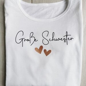 Große Schwester/ Langarm-Shirt weiß/ Schwangerschaftsankündigung/ Geschenkidee Bild 3