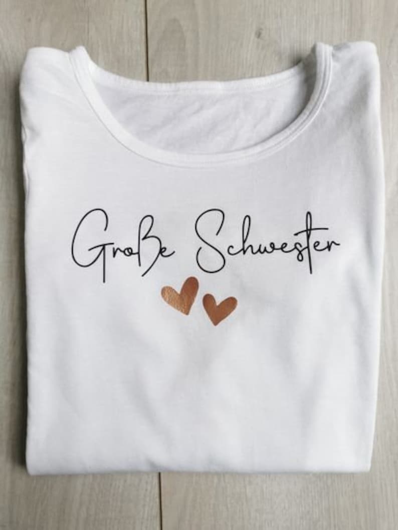 Große Schwester/ Langarm-Shirt weiß/ Schwangerschaftsankündigung/ Geschenkidee Bild 3