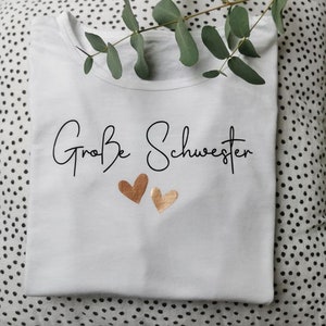 Große Schwester/ Langarm-Shirt weiß/ Schwangerschaftsankündigung/ Geschenkidee Bild 6