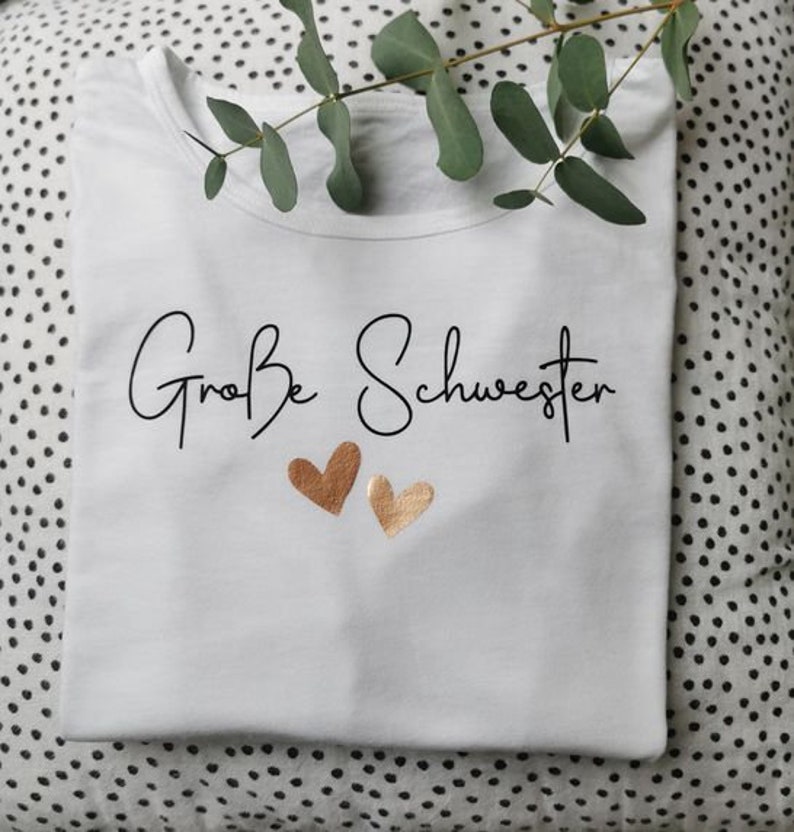 Große Schwester/ Langarm-Shirt weiß/ Schwangerschaftsankündigung/ Geschenkidee Bild 6