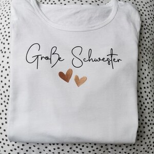 Große Schwester/ Langarm-Shirt weiß/ Schwangerschaftsankündigung/ Geschenkidee Bild 2