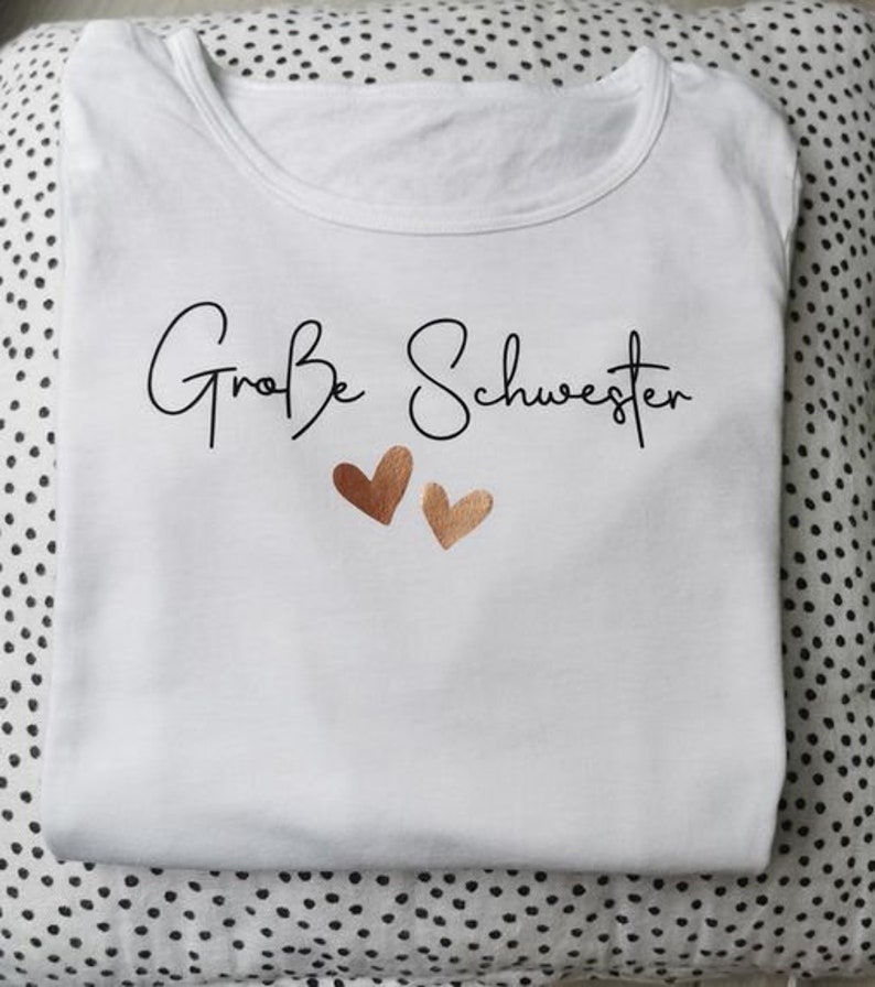 Große Schwester/ Langarm-Shirt weiß/ Schwangerschaftsankündigung/ Geschenkidee Bild 2