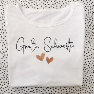 Große Schwester/ Langarm-Shirt weiß/ Schwangerschaftsankündigung/ Geschenkidee Bild 1