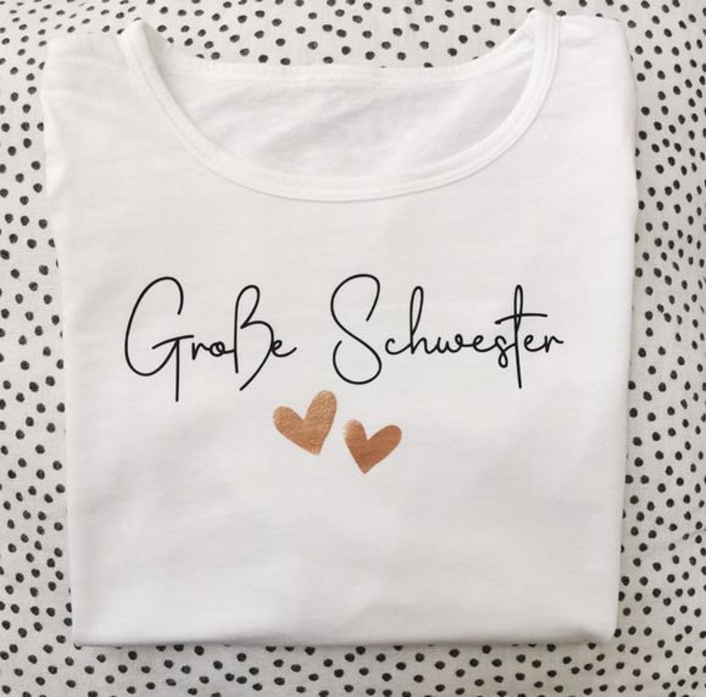 Große Schwester/ Langarm-Shirt weiß/ Schwangerschaftsankündigung/ Geschenkidee Bild 1
