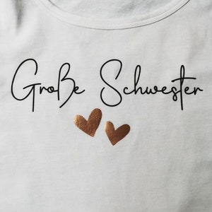 Große Schwester/ Langarm-Shirt weiß/ Schwangerschaftsankündigung/ Geschenkidee Bild 5