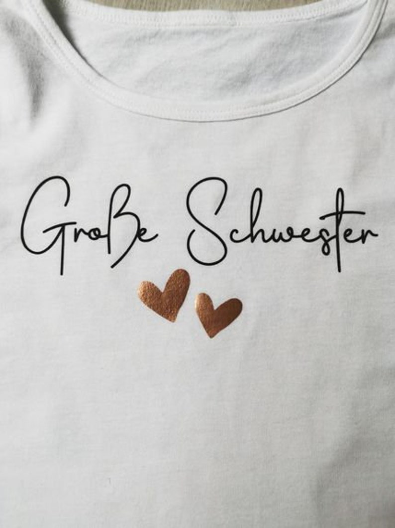 Große Schwester/ Langarm-Shirt weiß/ Schwangerschaftsankündigung/ Geschenkidee Bild 5