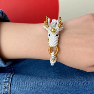 Pulseira de Dragão Feita à Mão – Acessório de Moda Fantasia – Joia de Corda Ajustável Presente para Mulheres, Adolescentes e Crianças