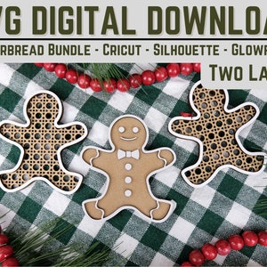Rattan Gingerbread Man SVG | Christmas Cookie Svg | Gingerbread SVG | MultiLayered Svg | Boho Christmas Svg | Rattan SVG | Cricut |Glowforge