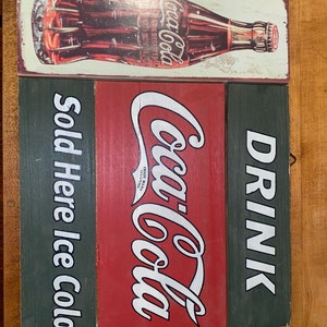 coca-cola vintage wooden sign