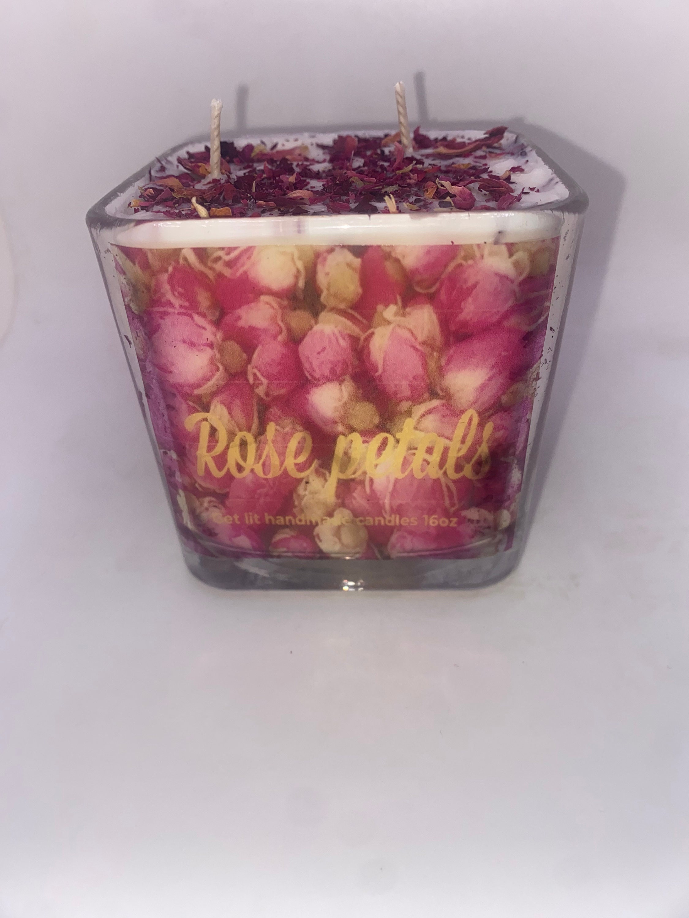 Pink Rose Petals And Candles