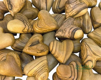Hand Carved Olive Wood Heart | Bethlehem Comfort Stone