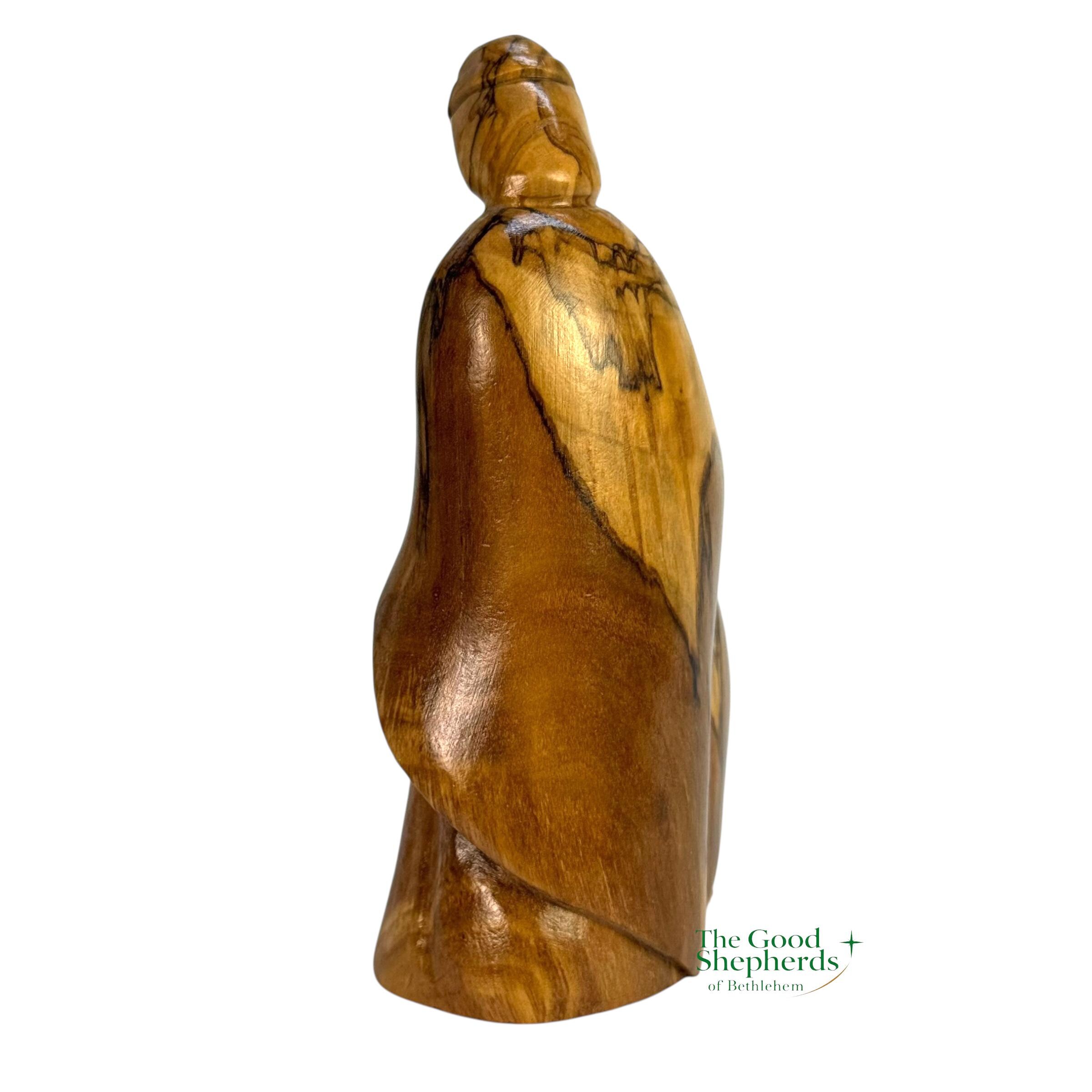 Handmade Olive Wood Faceless Holy Family Statue | Mary, Joseph & Baby ...