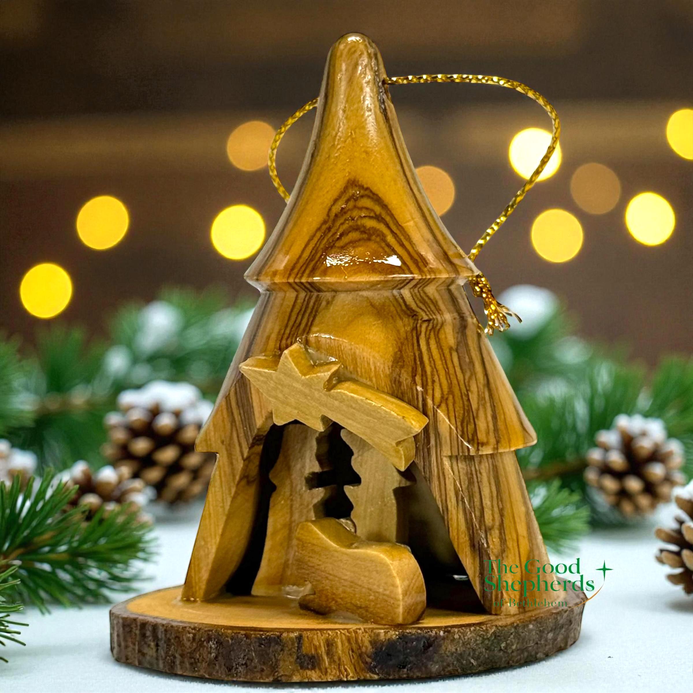 キリスト生誕のクリスマス飾り オリーブ材 ベツレヘム製 手彫り人形と キリスト生誕のクリスマス飾り オリーブ材 ベツレヘム製 手彫り人形と