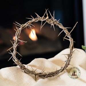 Crown of thorns, Authentic Life size 8&quot; crown of thorns, handmade in Bethlehem the Holy Land, Easter Religious Decor
