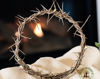 Crown of thorns, Authentic Life size 8" crown of thorns, handmade in Bethlehem the Holy Land, Crown of Thorns Wreath