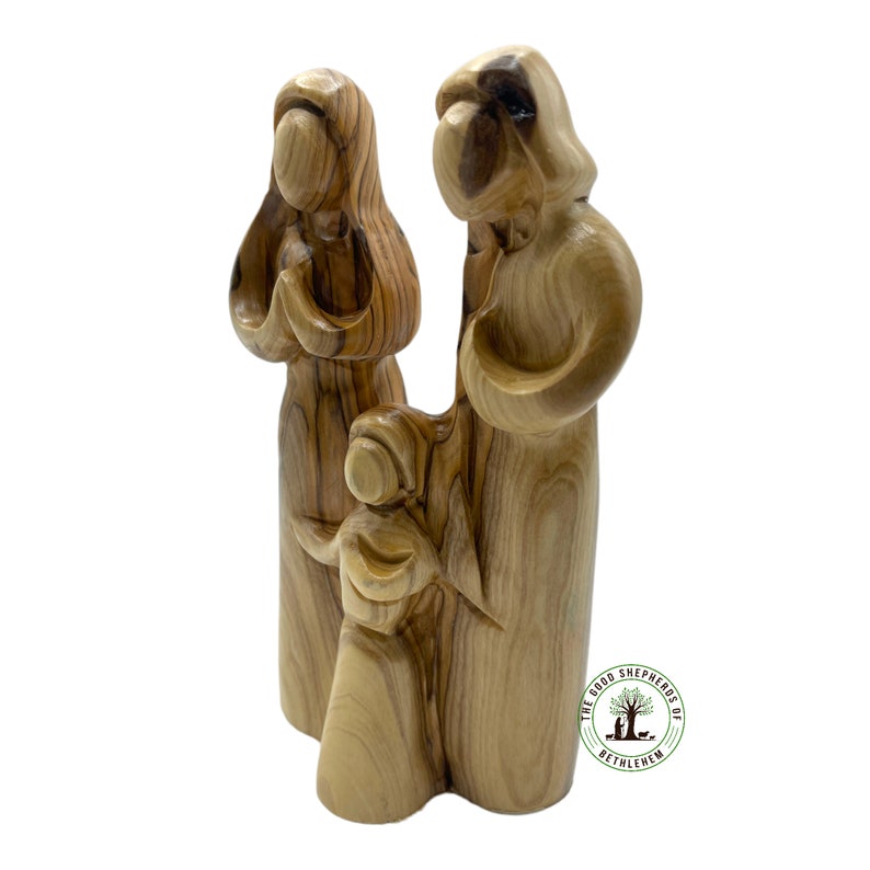 Olive Wood Holy Family Hand Carved Wooden Holy Family Etsy