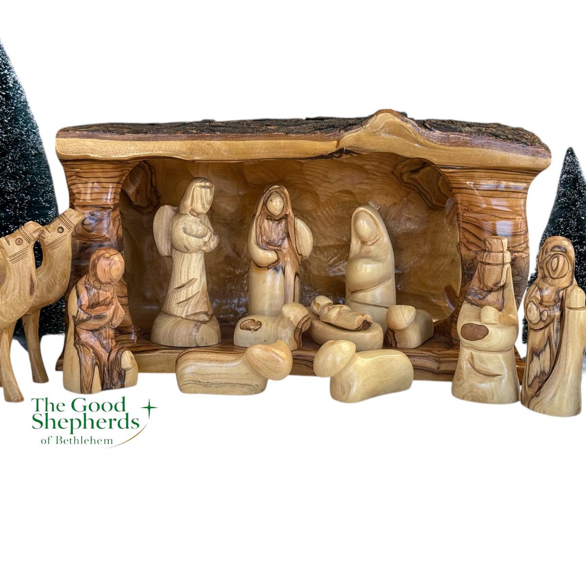 Olive Wood Nativity Set Olive Wood Nativity Set - Full Set with Angel