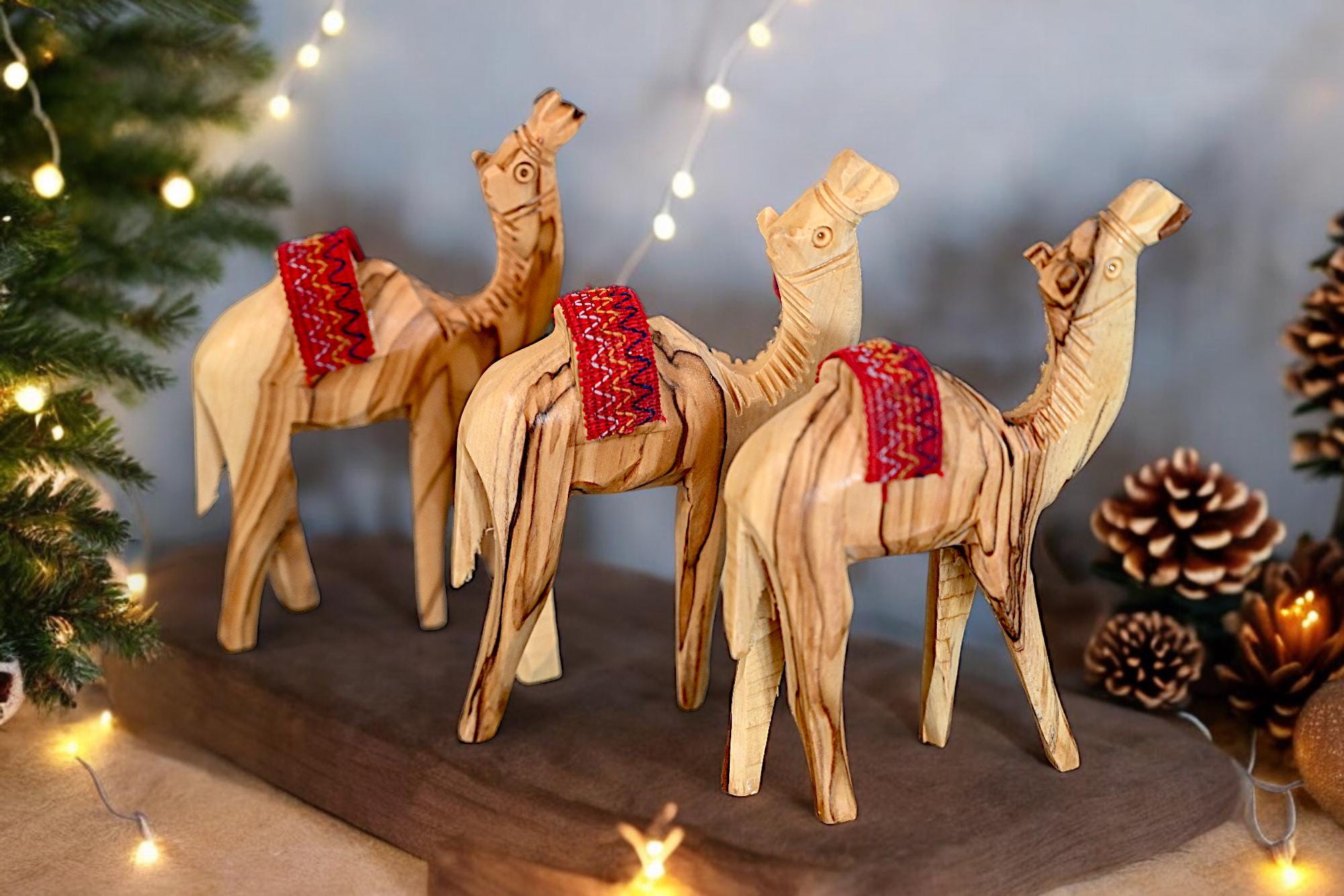 Belén musical de madera de olivo, belén de madera de olivo tallado a mano  en Belén, Tierra Santa, belén de madera, decoración navideña - Etsy México, image size:2000x1333