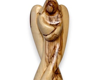 Olive Wood Angel Statue | Hand-Carved in the Holy Land | Perfect Addition to Nativity Scene