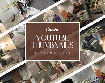 Plantillas Canva de miniaturas de YouTube / Kit de estilo de vida / Diarios de vida sola / 5 plantillas Canva