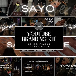 YouTube Branding Kit l Editable Banners, Intros, Outros & Thumbnail Templates l Editable Canva Templates | Low Exposure Aesthetic