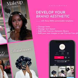 TikTok Thumbnail Templates | Pink Thumbnail Kit | TikTok Templates | 5 Canva Templates image 2