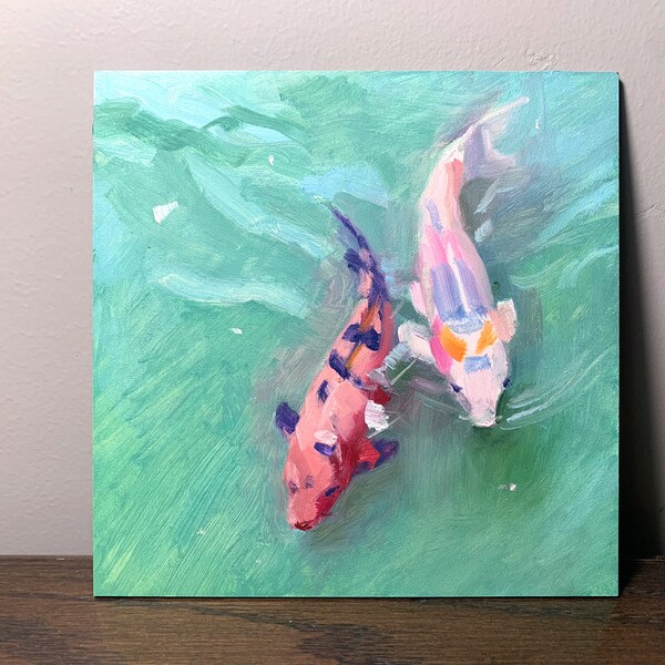 Koi Pond Painting Etsy
