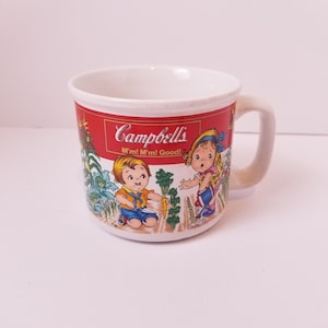 CAMPBELL&#39;S KIDS Soup Bowl Cup Fall Harvest Ceramic Mug 1993 Houston Harvest VTG