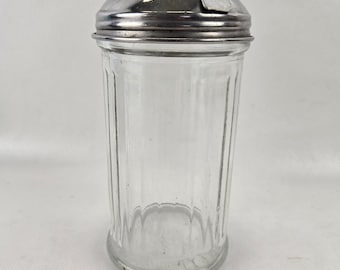 Sugar Shaker Gemco 3027-1 USA Glass Mid Century Diner Dispenser Ribbed