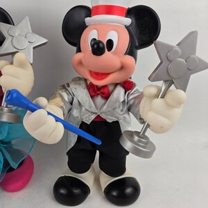 Arco Hollywood Mickey & Minnie Mouse Fully Posable Figures w/Accessories VTG 10"12 image 3