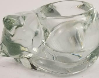 Porte-bougie votive/trombone en verre Indiana Glass Chat endormi