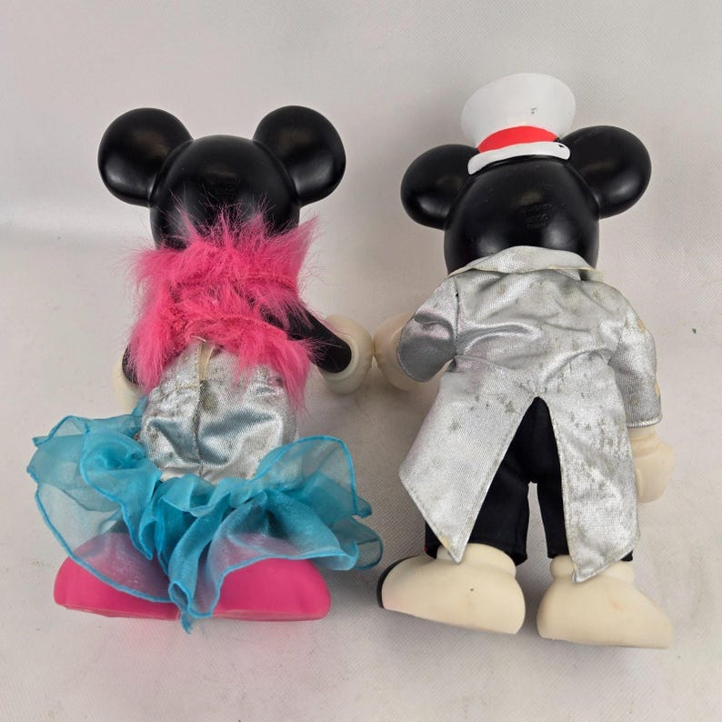 Arco Hollywood Mickey & Minnie Mouse Fully Posable Figures w/Accessories VTG 10"12 image 8