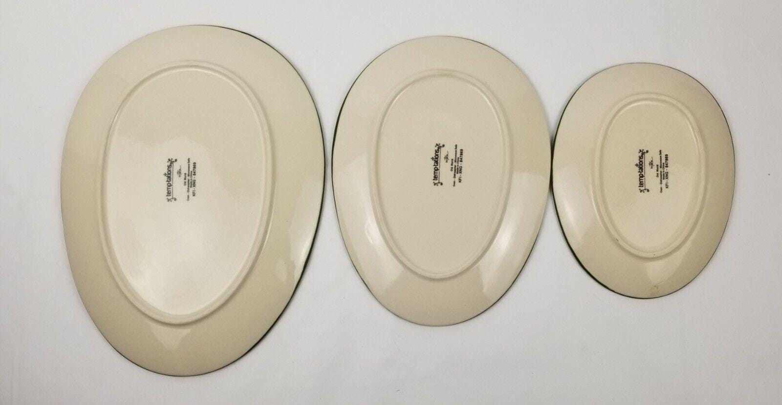 Lot de 3 assiettes en terre cuite vernissée de Soufflenheim 1960