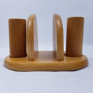 Wood Salt And Pepper Shaker with Wooden Napkin Holder Kamenstein